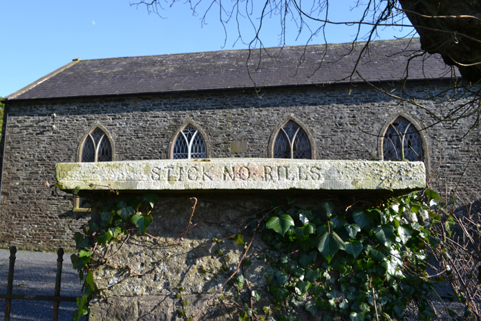 Cahans Presbyterian Church, Monaghan 02 - "STICK NO BILLS"